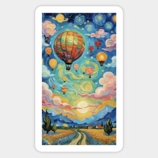 Aerial Symphony: Van Gogh's Starry Night Flight Sticker